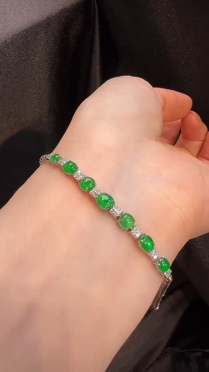 18K金镶嵌手链翡翠L6手链