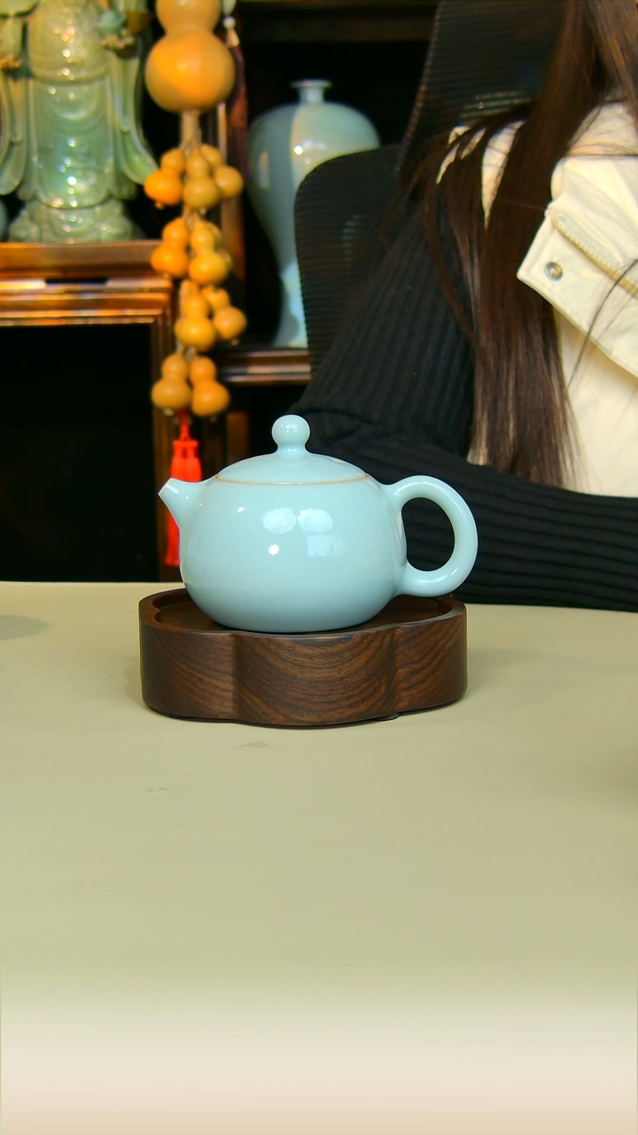 杯子西施全手工原矿天青不完美90号