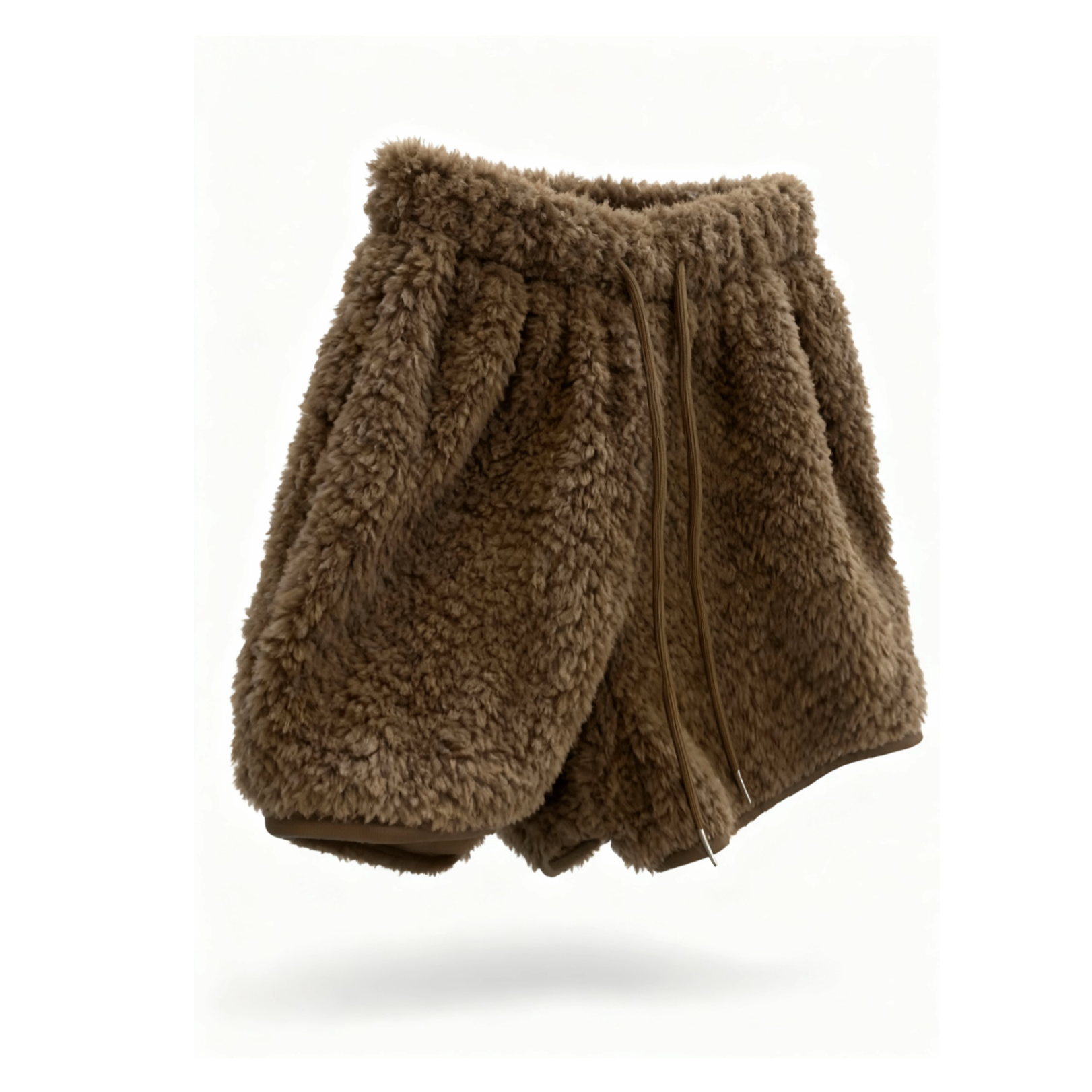 阿蛇 泰迪绒秋冬搭配神器短裤 ins时尚毛绒百搭慵懒休闲纯色裤子