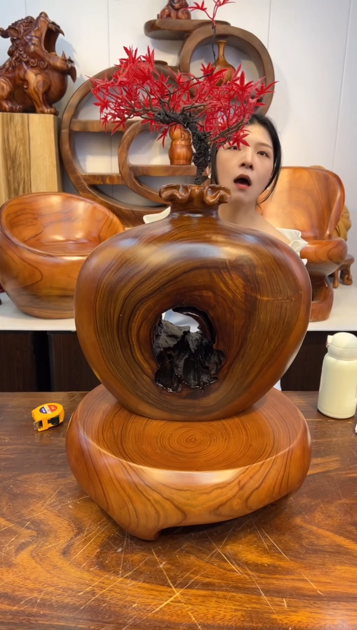 木香樟木创意花插