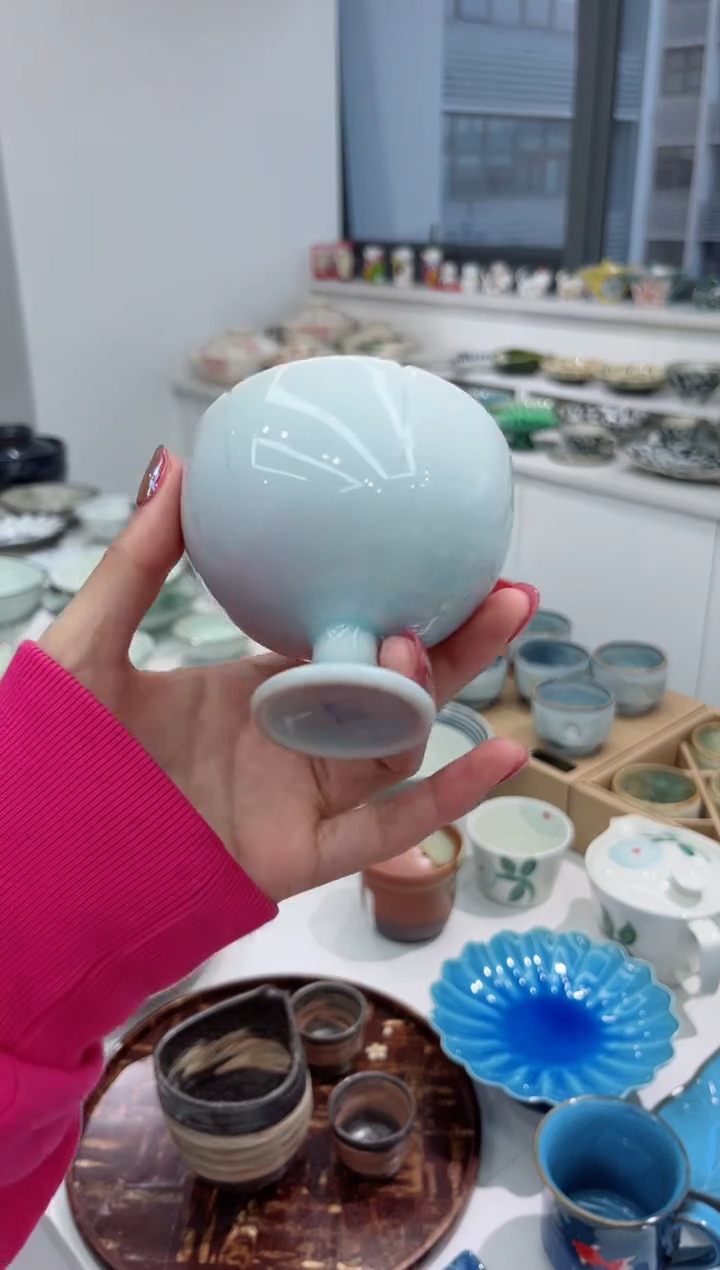 【闪购商品】瓷片青玉轮花高台小钵