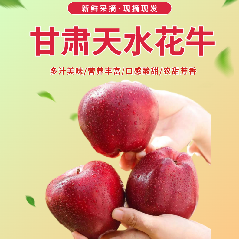 甘肃天水花牛苹果正宗新鲜红蛇粉面整箱应当季水果孕妇红苹果