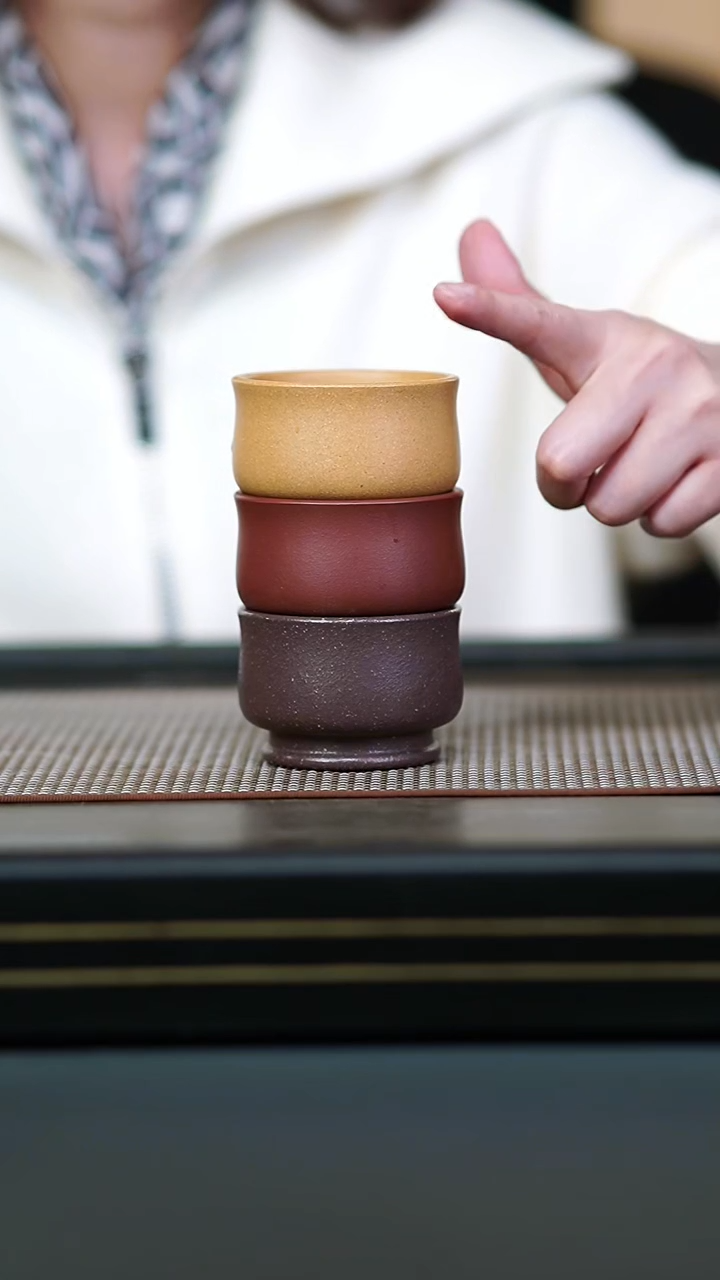 茶壶紫砂三色大韵杯80cc