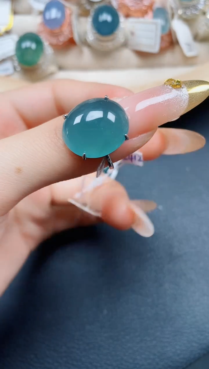 【闪购商品】翡翠戒指银S925镶嵌翡翠
