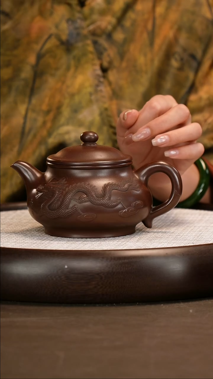 茶壶紫砂【鲍宜明】紫泥  潘壶  450cc