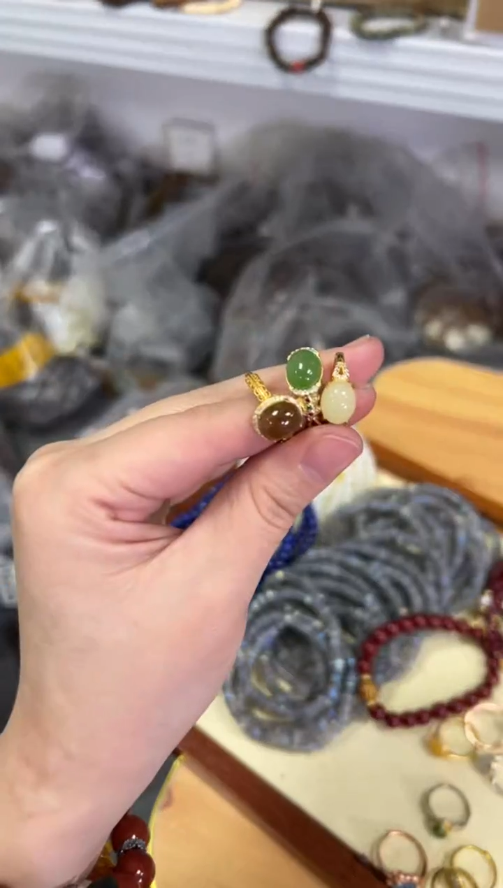 【闪购商品】和田玉戒指银S925镶嵌和田玉银镶嵌款戒指[0548]