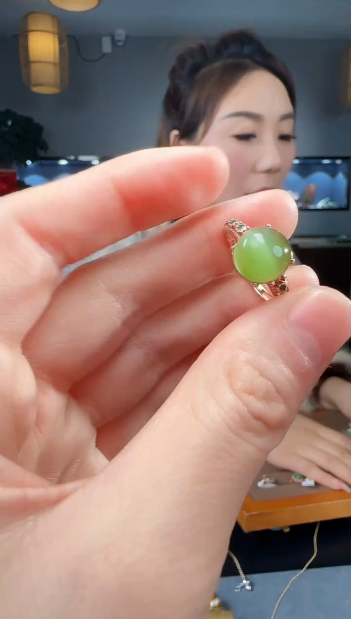 【闪购商品】和田玉戒指银S925镶嵌1