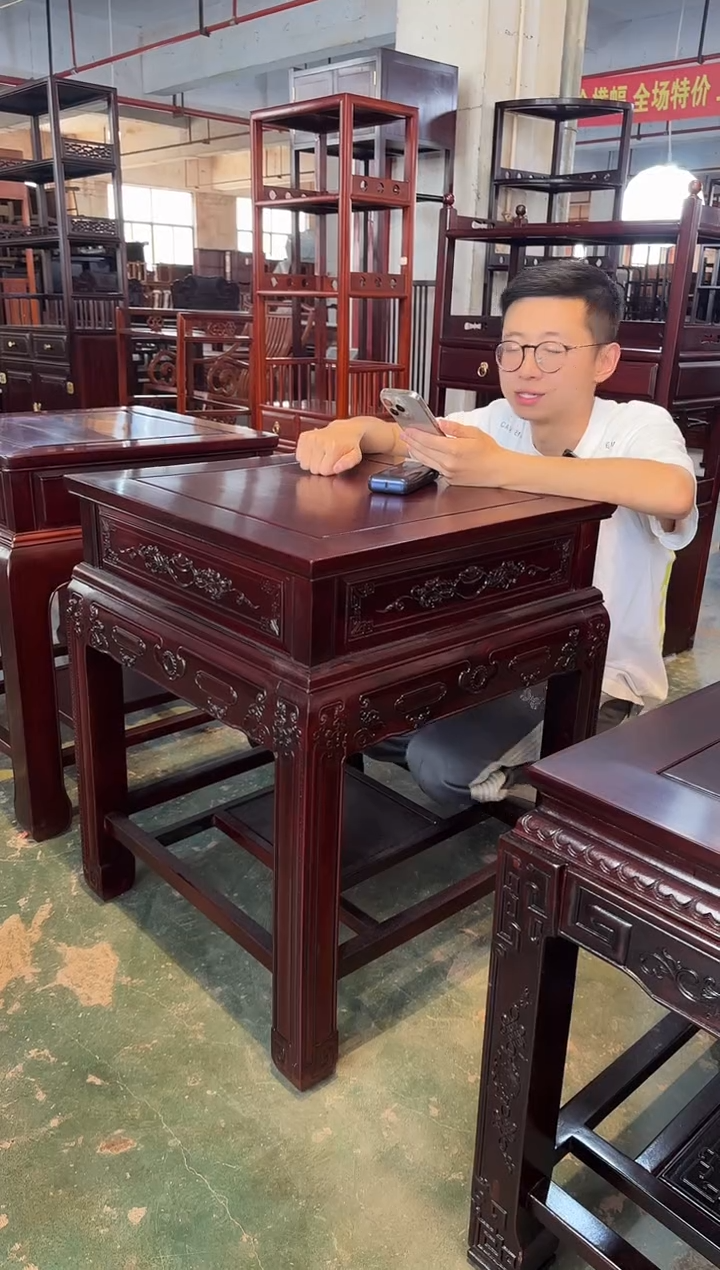 黑酸枝木类成套家具黑酸枝角几边几 J99