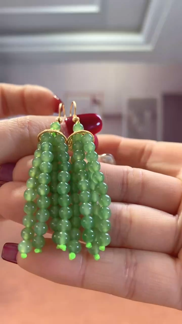 【闪购商品】和田玉耳饰银S925镶嵌碧玉设计款耳钩