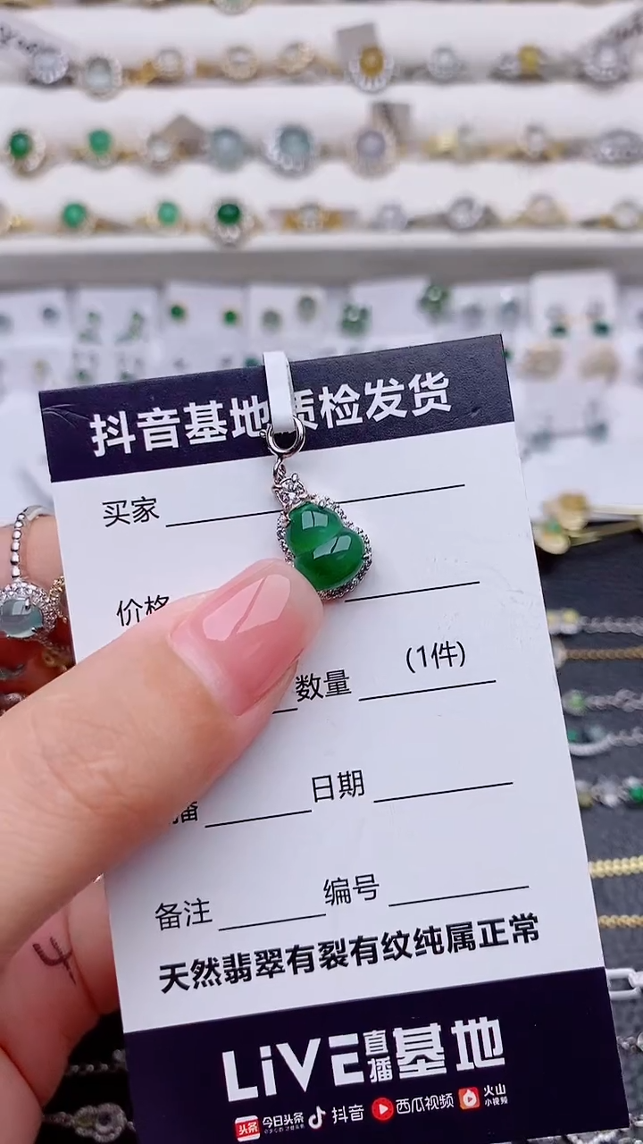 吊坠(赠链)银S925镶嵌翡翠袁*儿................