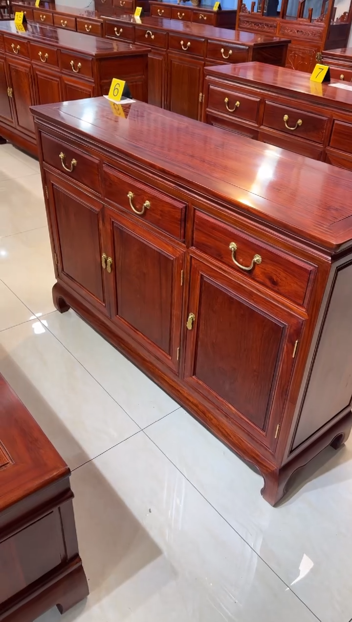 花梨木类柜类家具用****3缅甸花梨木大果紫檀餐边柜128*39*88马蹄