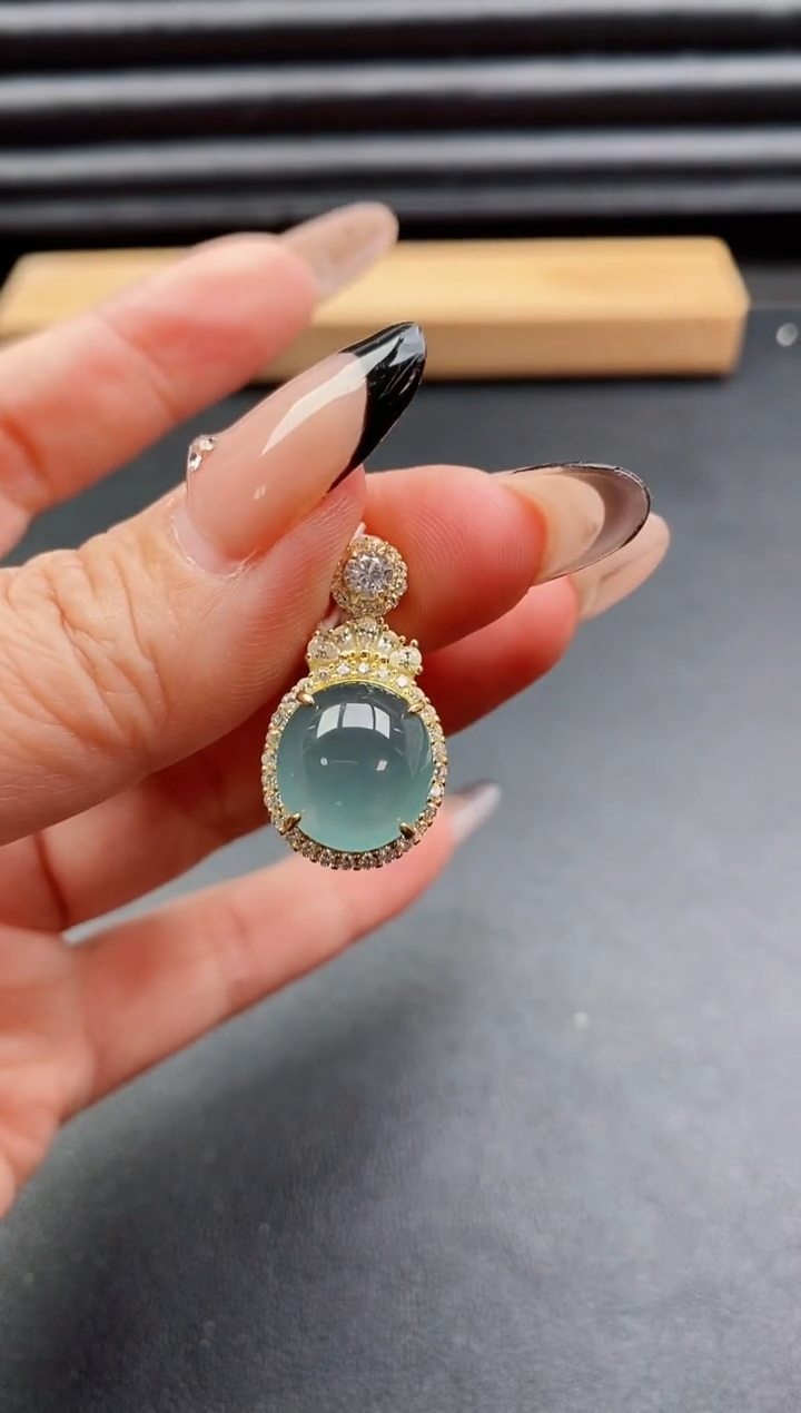 吊坠(赠链)银S925镶嵌翡翠1