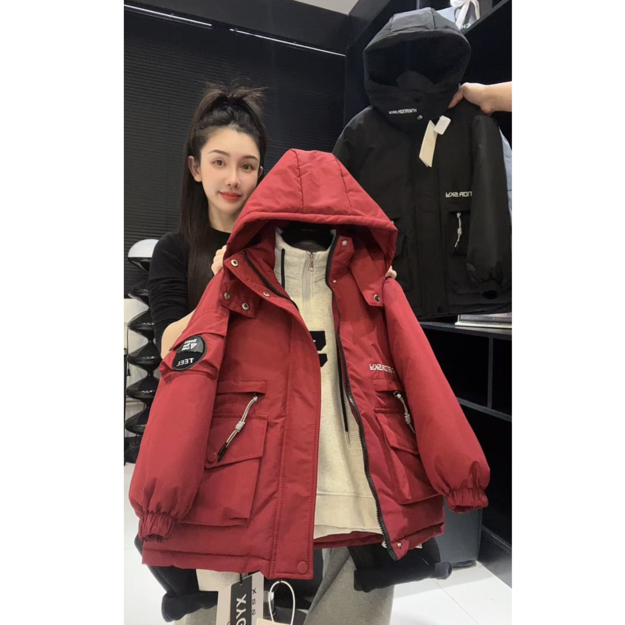 【舒适保暖】新款儿童加厚棉服2025新款安可拉红冬装中大童棉衣D