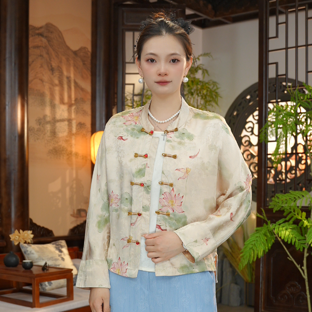 鲤跃重莲 显白百搭提花款外套1642