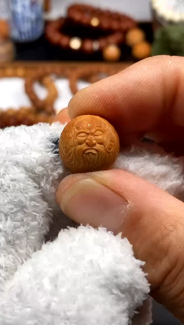 猴头核桃吊坠手工雕刻达摩