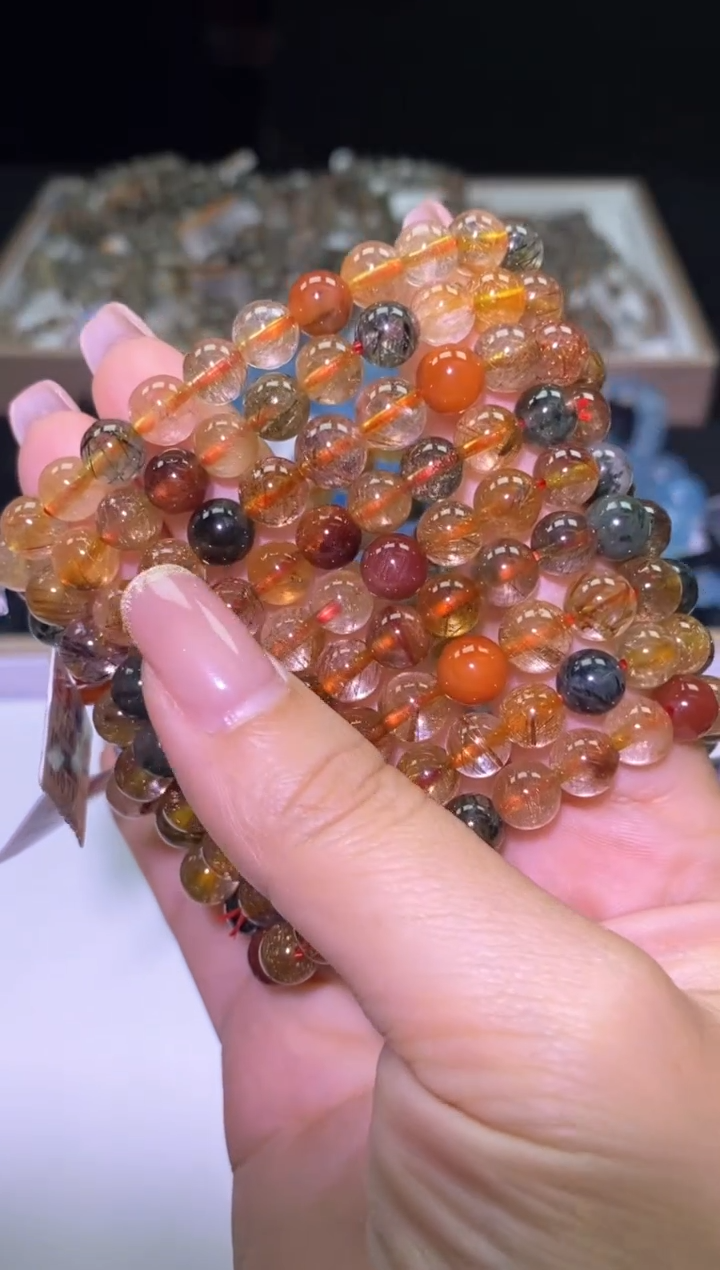 未镶嵌手链水晶彩发晶单圈-7mm-多样性发其一