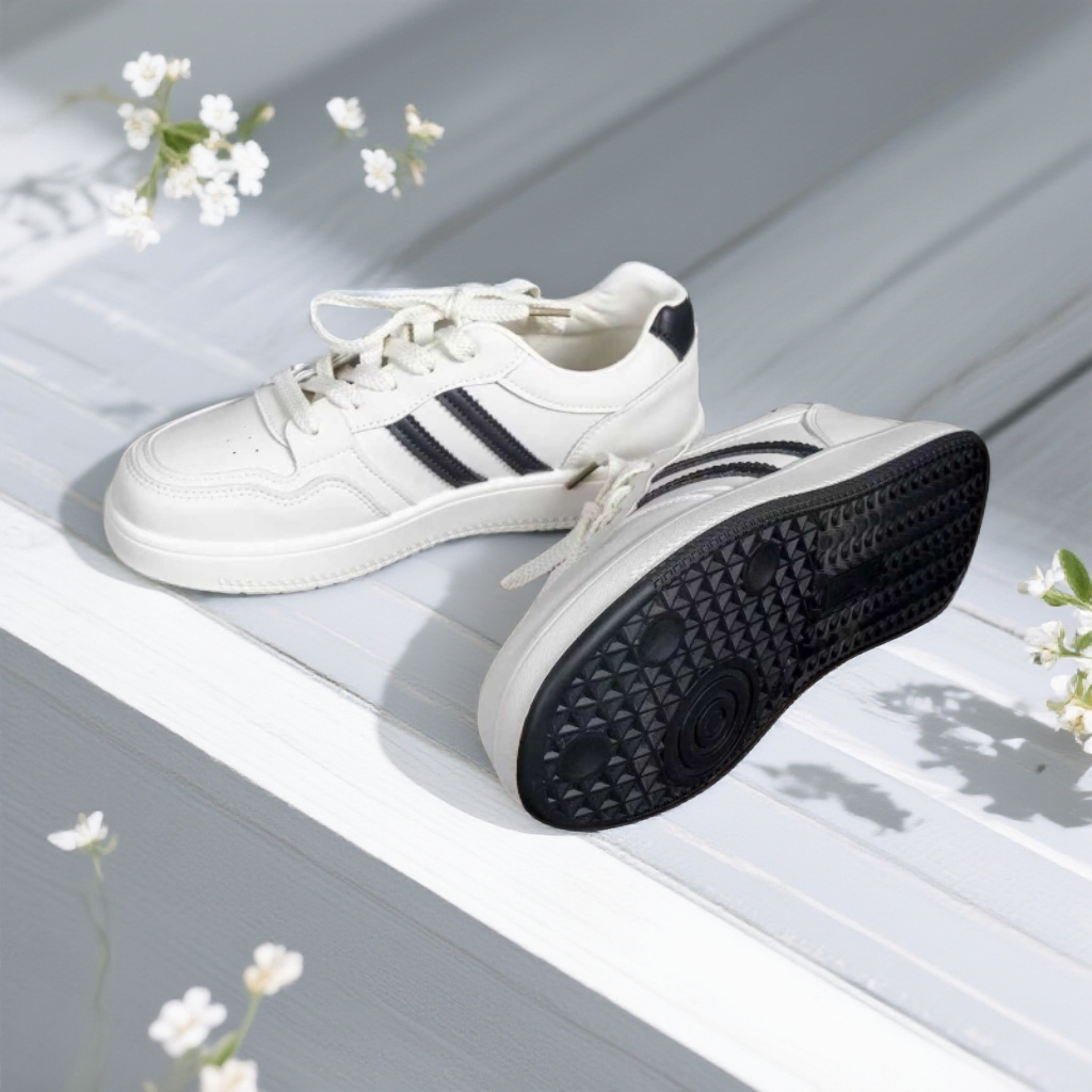 系带增高板鞋素面胶粘平底板鞋韩版春季运动鞋休闲鞋百搭小白鞋