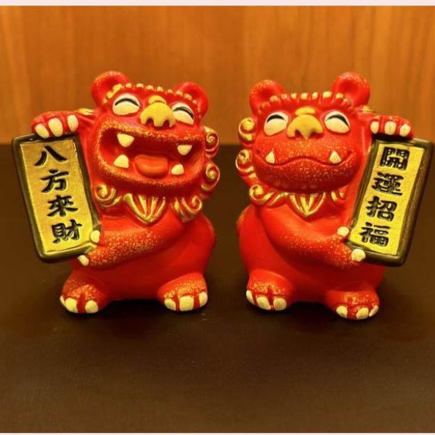 《醒狮》摆件南岳大庙文创貔貅可爱陶瓷麒麟狮子桌面摆件