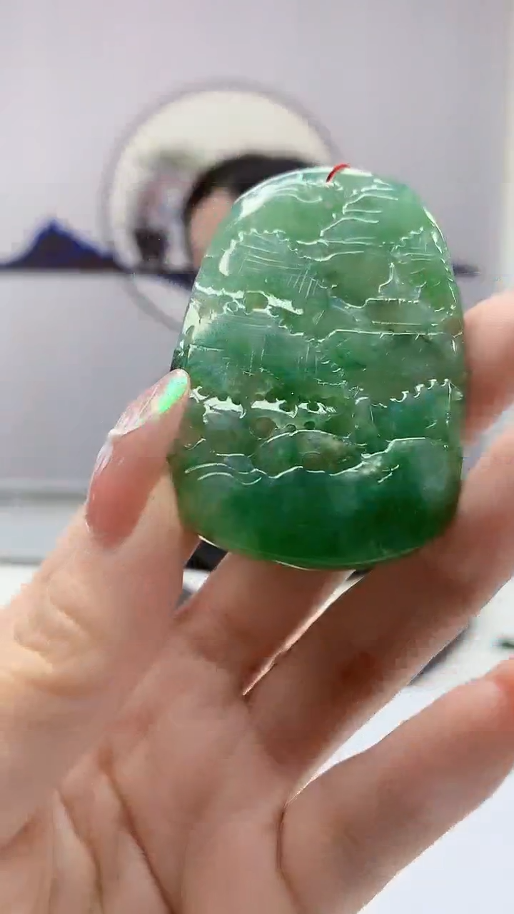 【闪购商品】定制翡翠未镶嵌4852DD-毛货挂件160