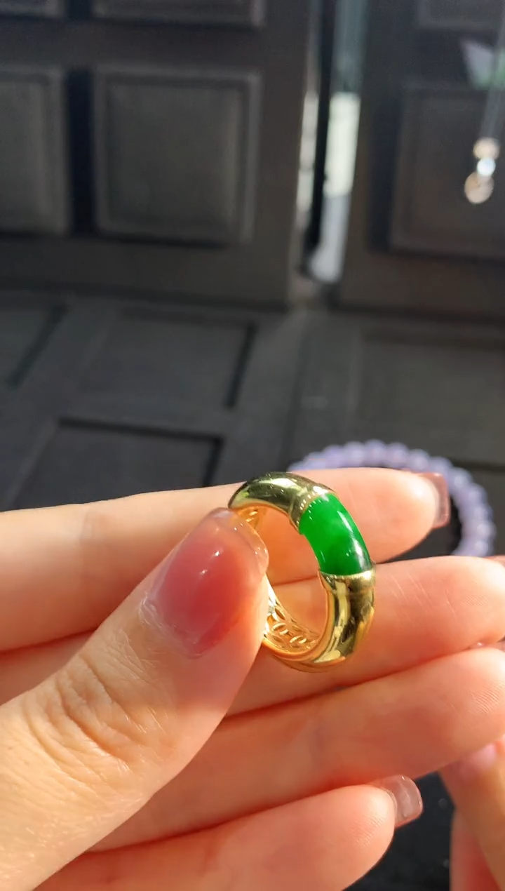 【闪购商品】翡翠戒指18K金镶嵌手饰
