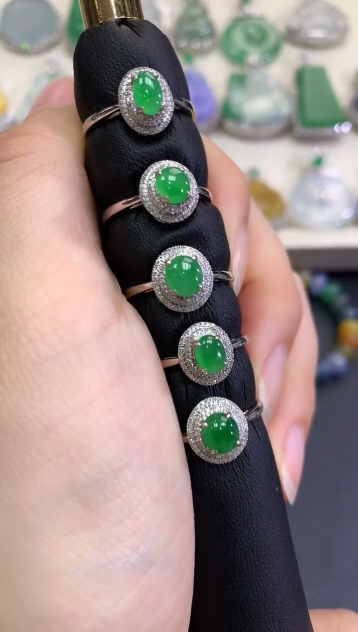 【闪购商品】翡翠戒指18K金镶嵌B3   多样性一件发货