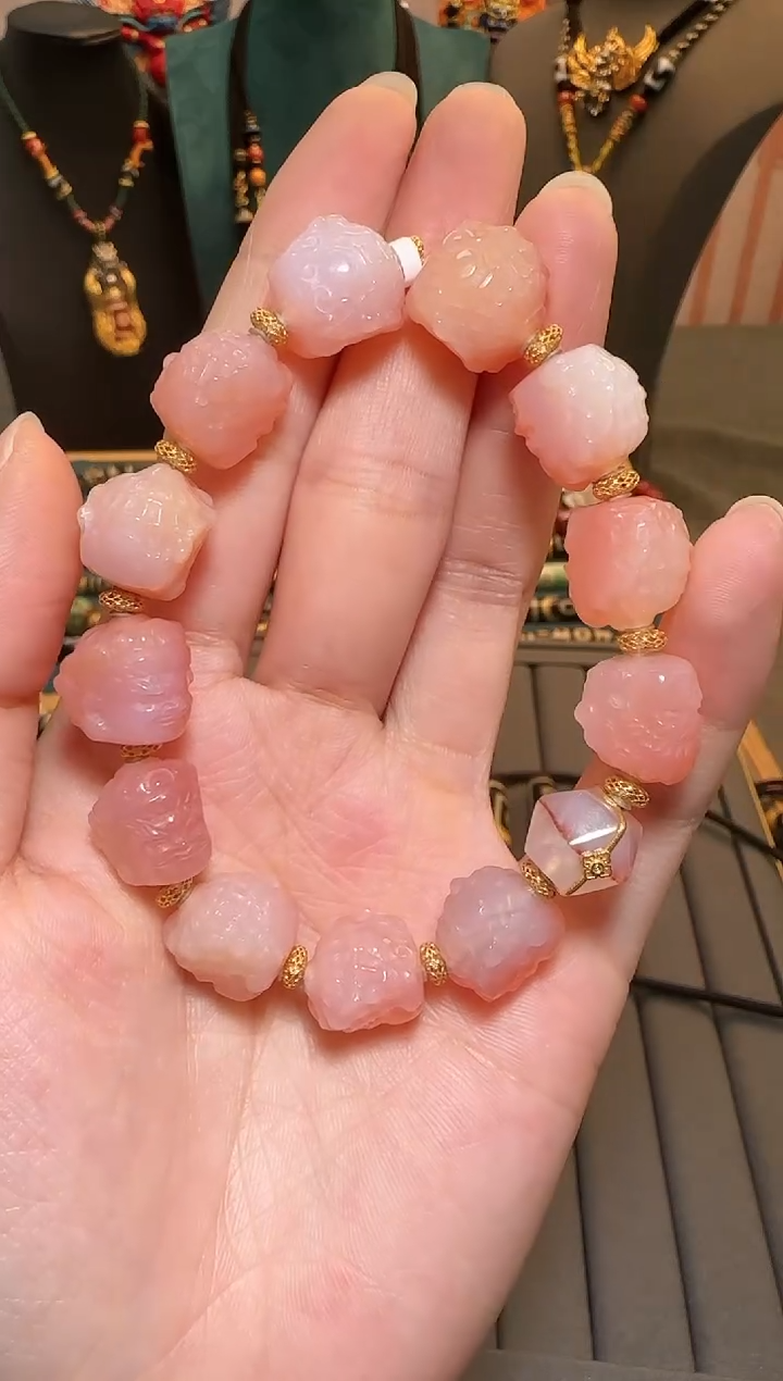 【闪购商品】玛瑙手链18K金镶嵌手串