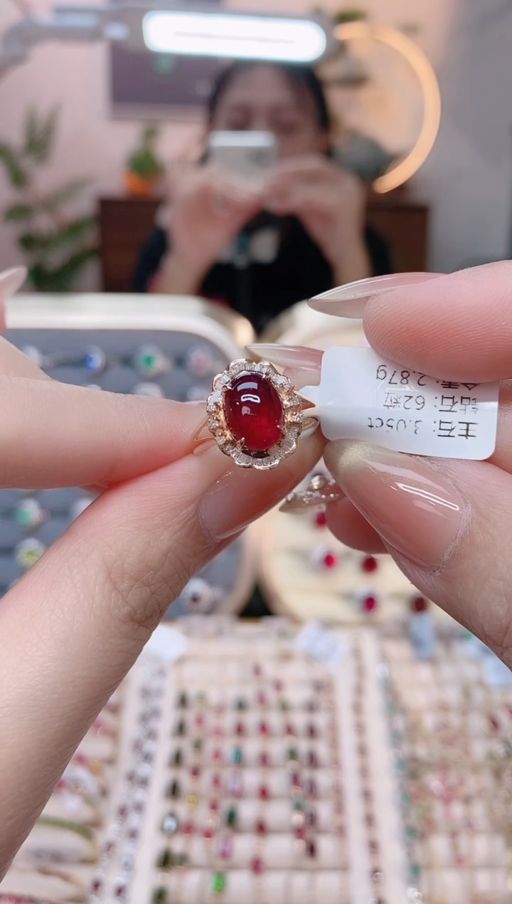 【闪购商品】碧玺18K金戒指18K金镶嵌1