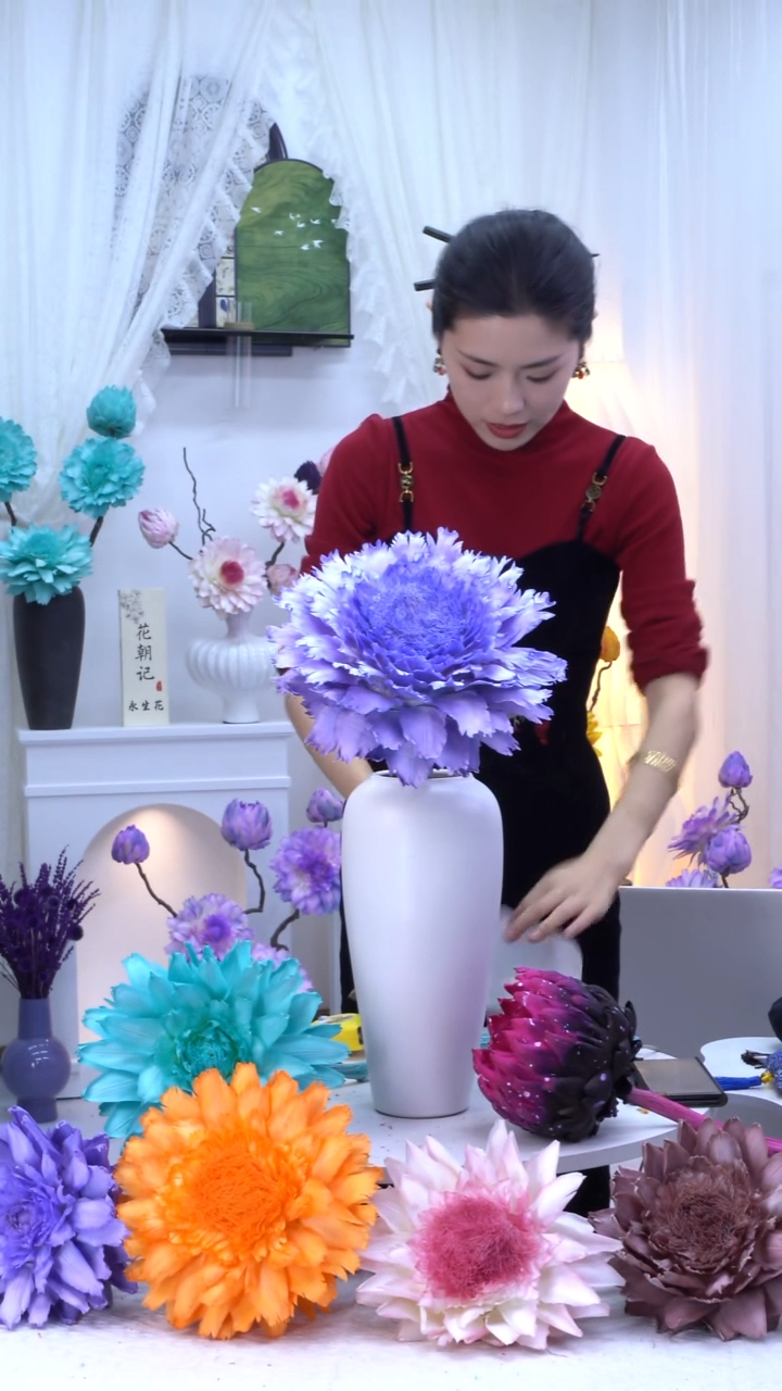 永生洋蓟紫罗兰单头7261