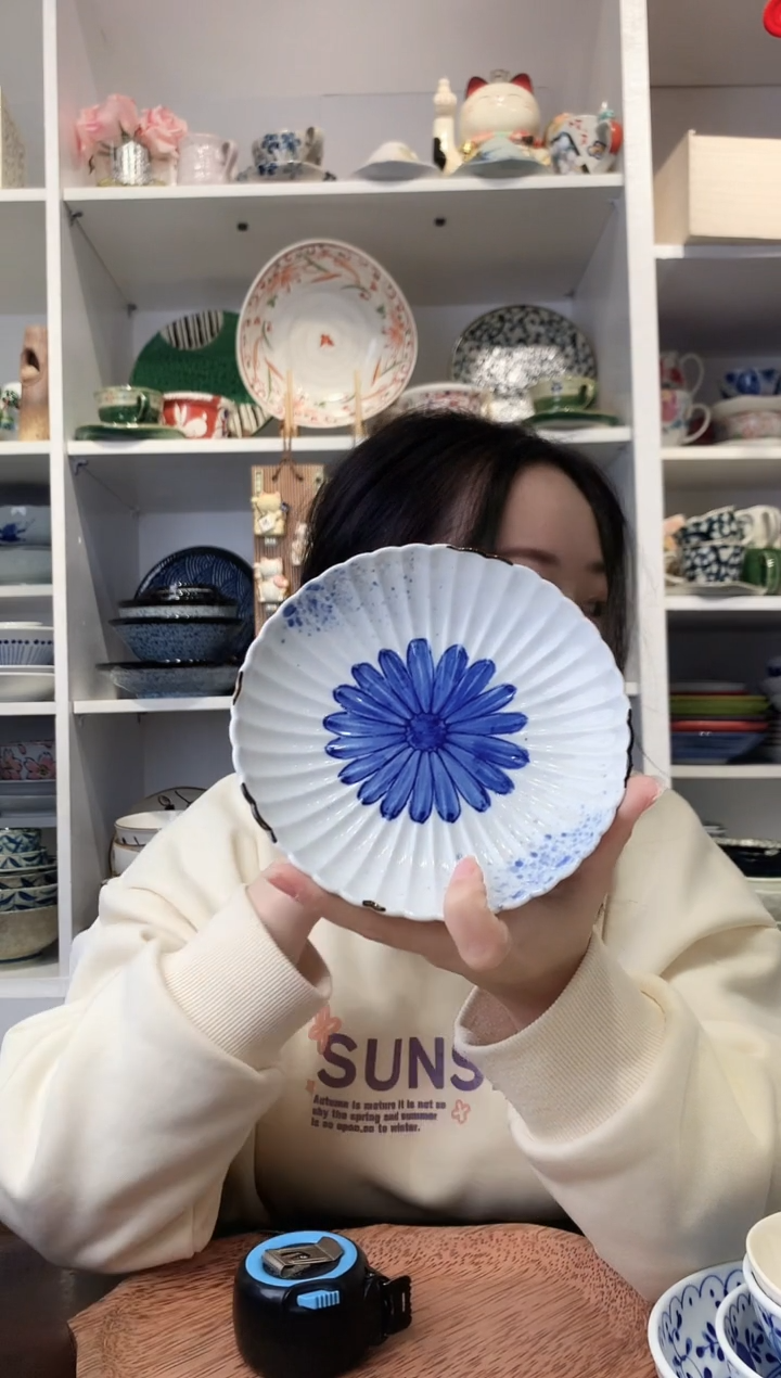 陶瓷【微瑕】有田烧手绘菊花小盘15cm