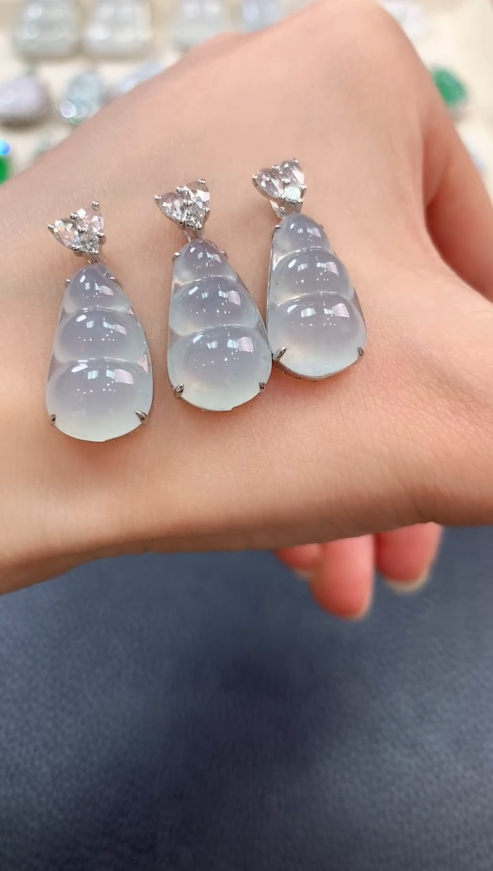 【闪购商品】翡翠吊坠(不含链)18K金镶嵌b45多样性一件发货