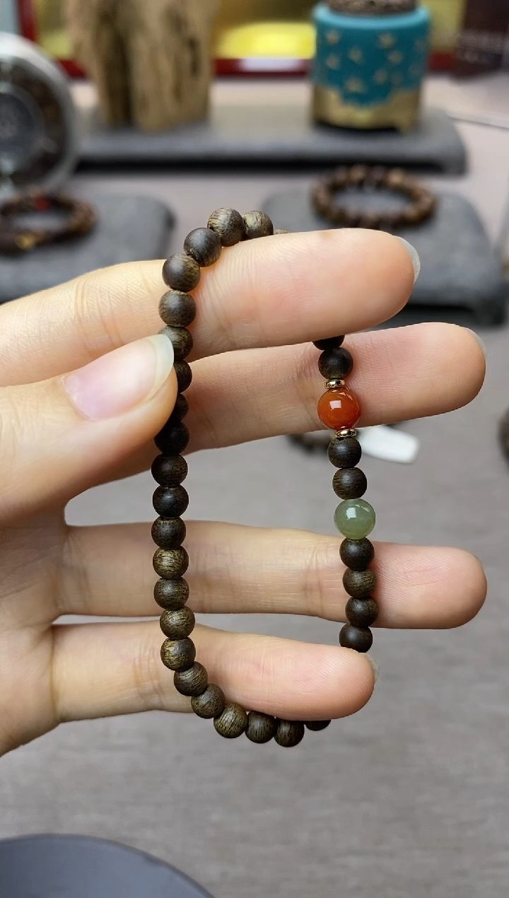 【闪购商品】沉香手串芽庄白棋楠04单圈＋配饰