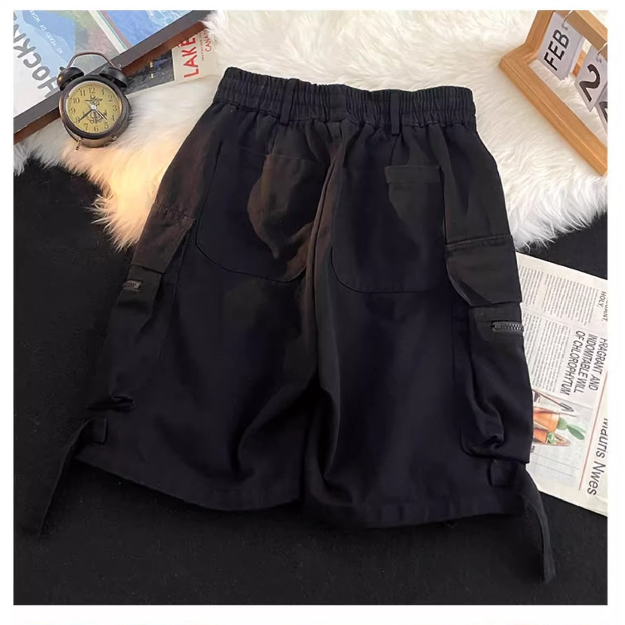 机能多口袋工装短裤男女美式高街工装裤夏季ins潮牌设计感五分裤