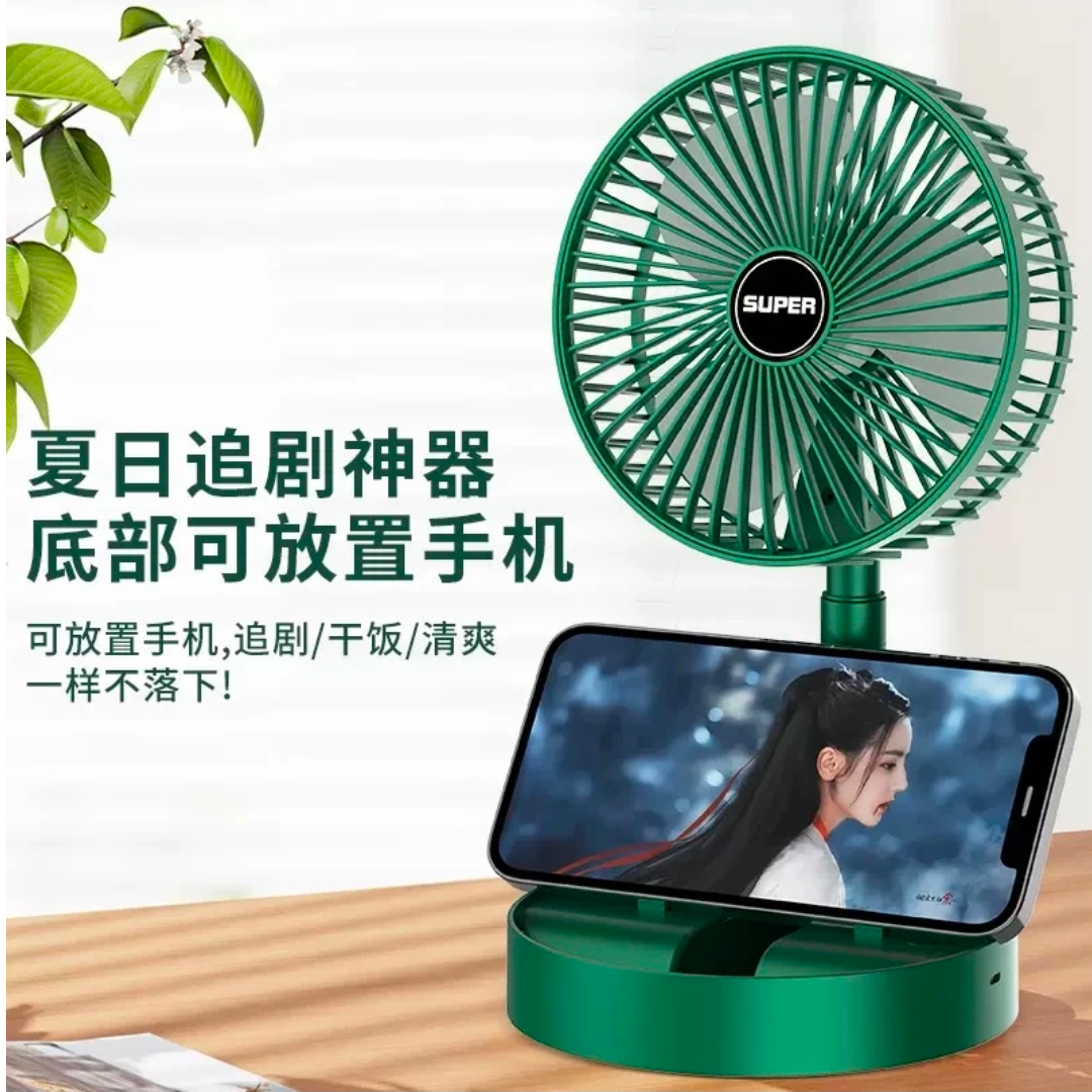 折叠伸缩小风扇便携式电风扇台式办公室桌面usb直插款随机色-