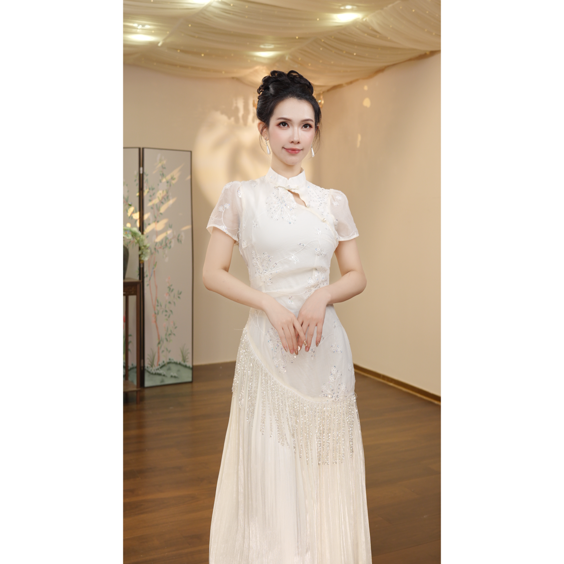 七姐原创-月下纱影-1570 连衣裙（Q7750）-120cm