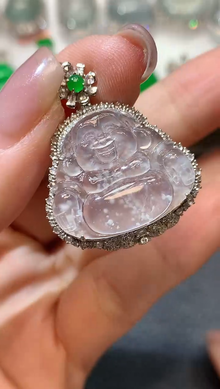 【闪购商品】翡翠吊坠(不含链)18K金镶嵌A79