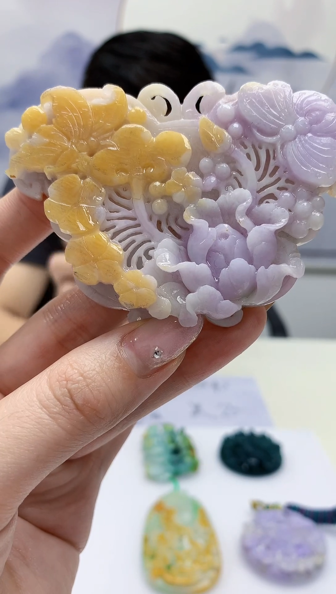 【闪购商品】定制翡翠未镶嵌5152jw-毛货挂件56