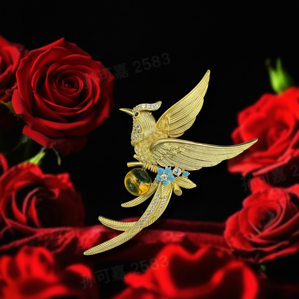 铜合金胸针 LAA220 凤凰胸针吊坠两用