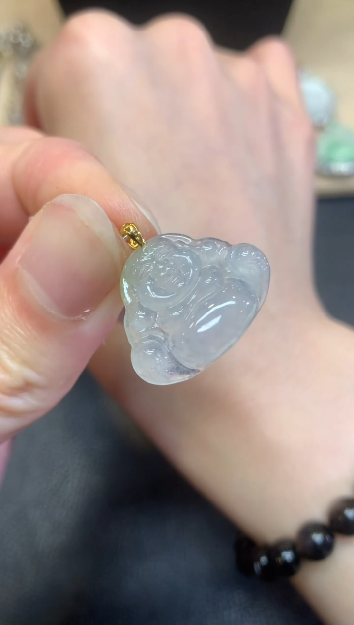 翡翠18K金镶嵌颈饰佛公【无服务费】