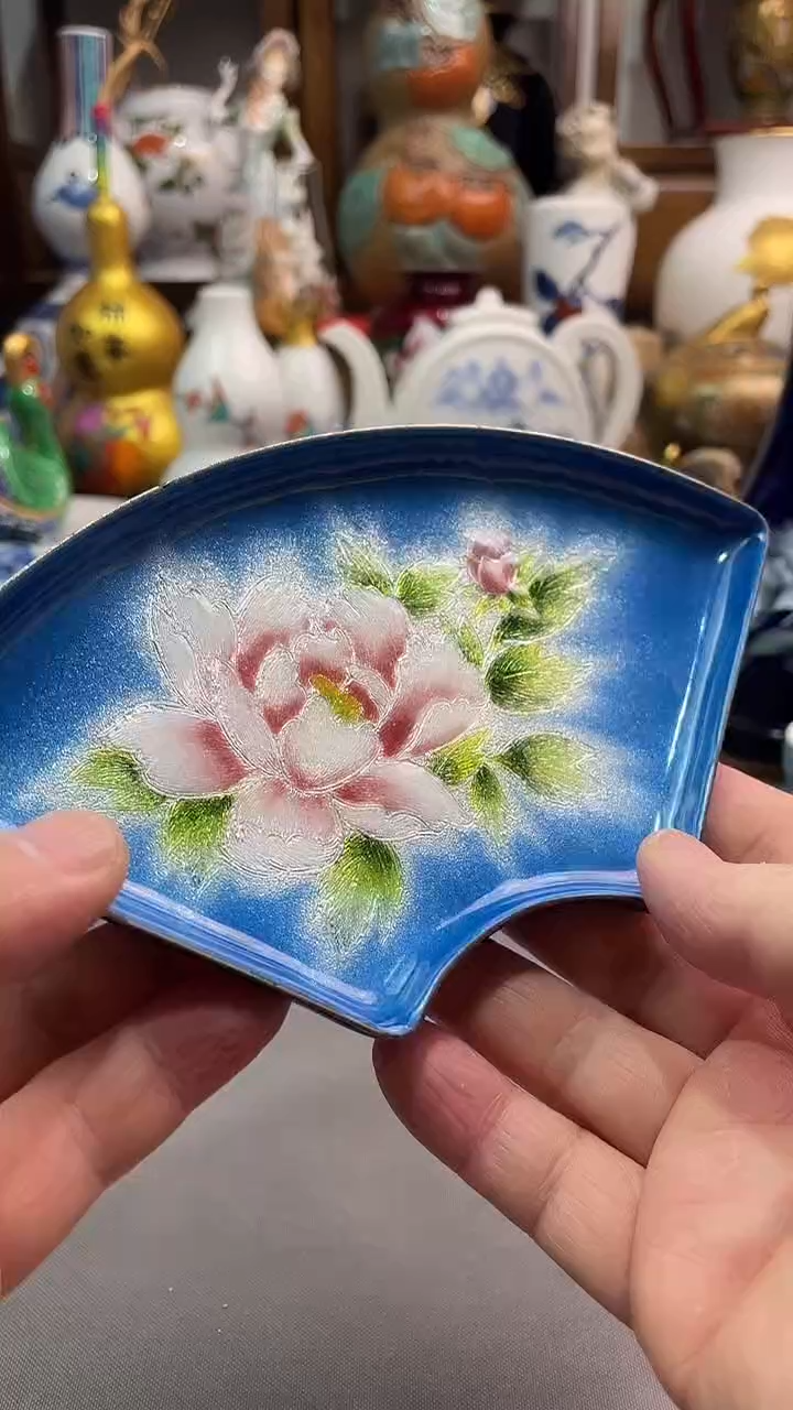 瓷片七宝扇形盘一一