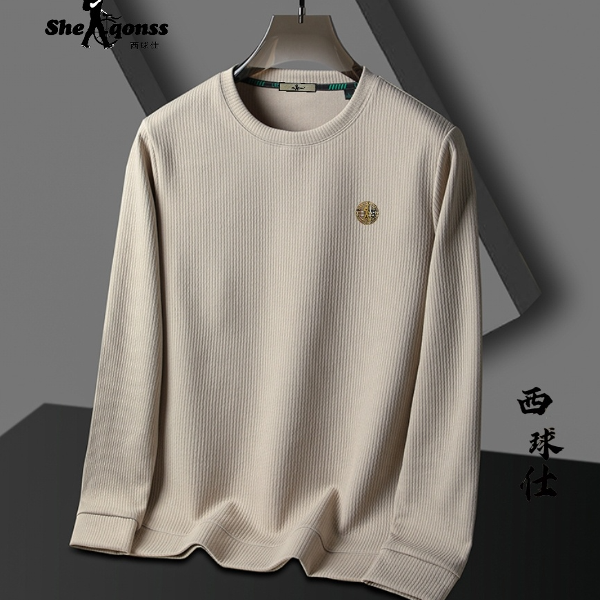 西球仕男士长袖百搭休闲泡泡竖条卫衣Z9918