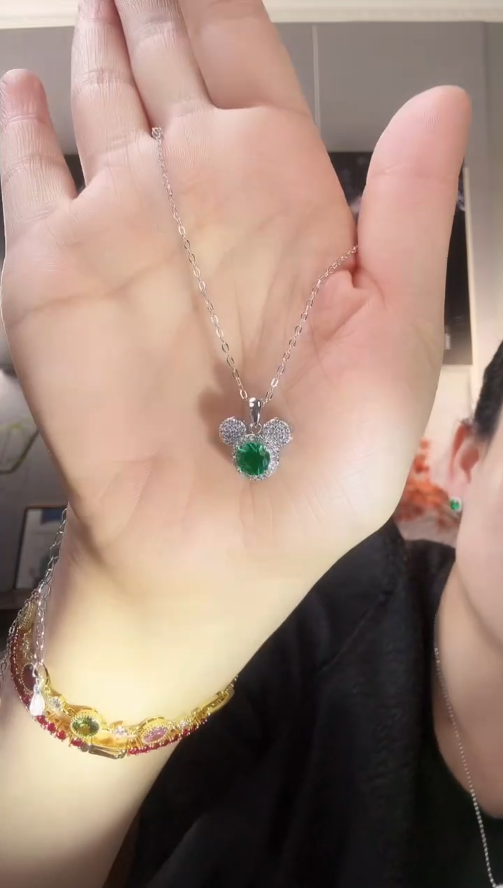 主播定制链接 绿色米奇吊坠