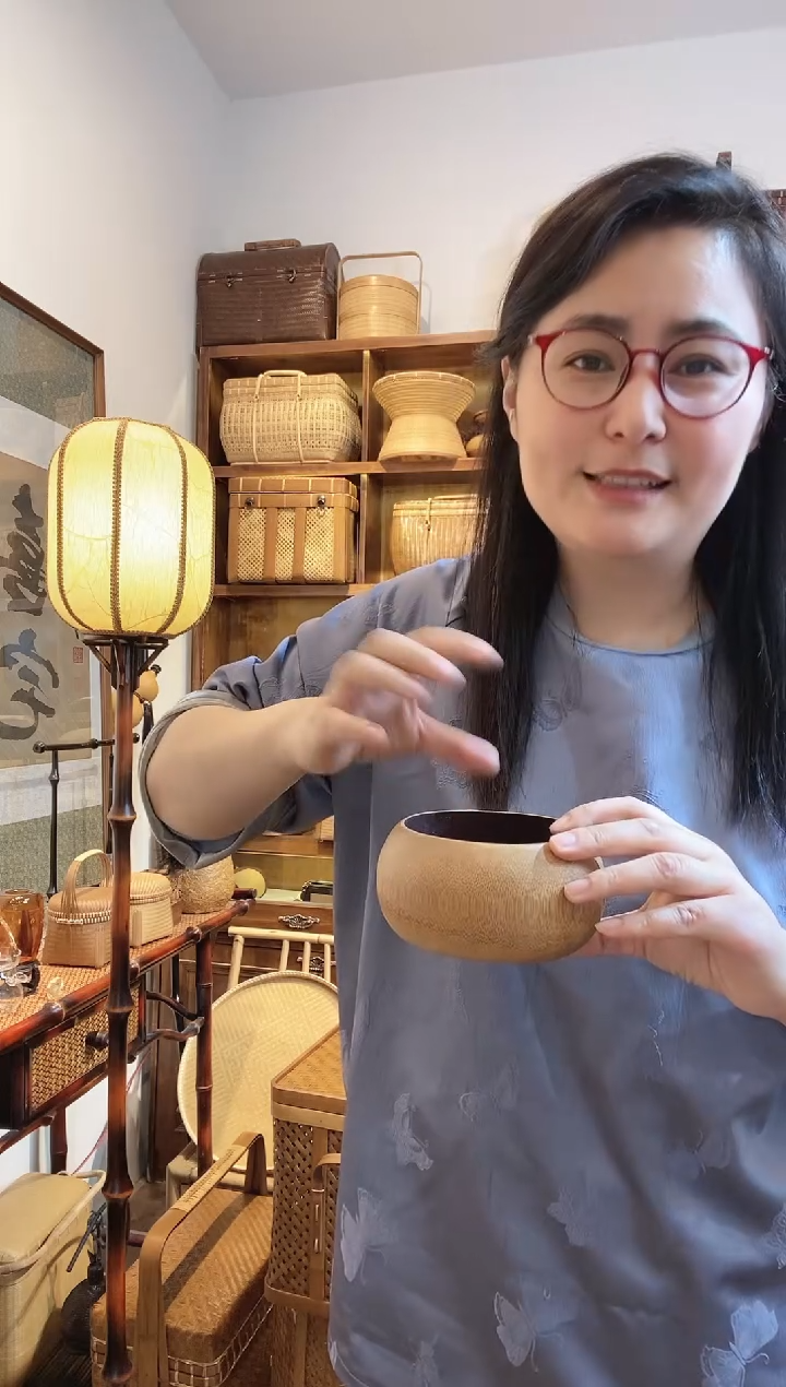 【闪购商品】手工竹雕竹碗小点心盒