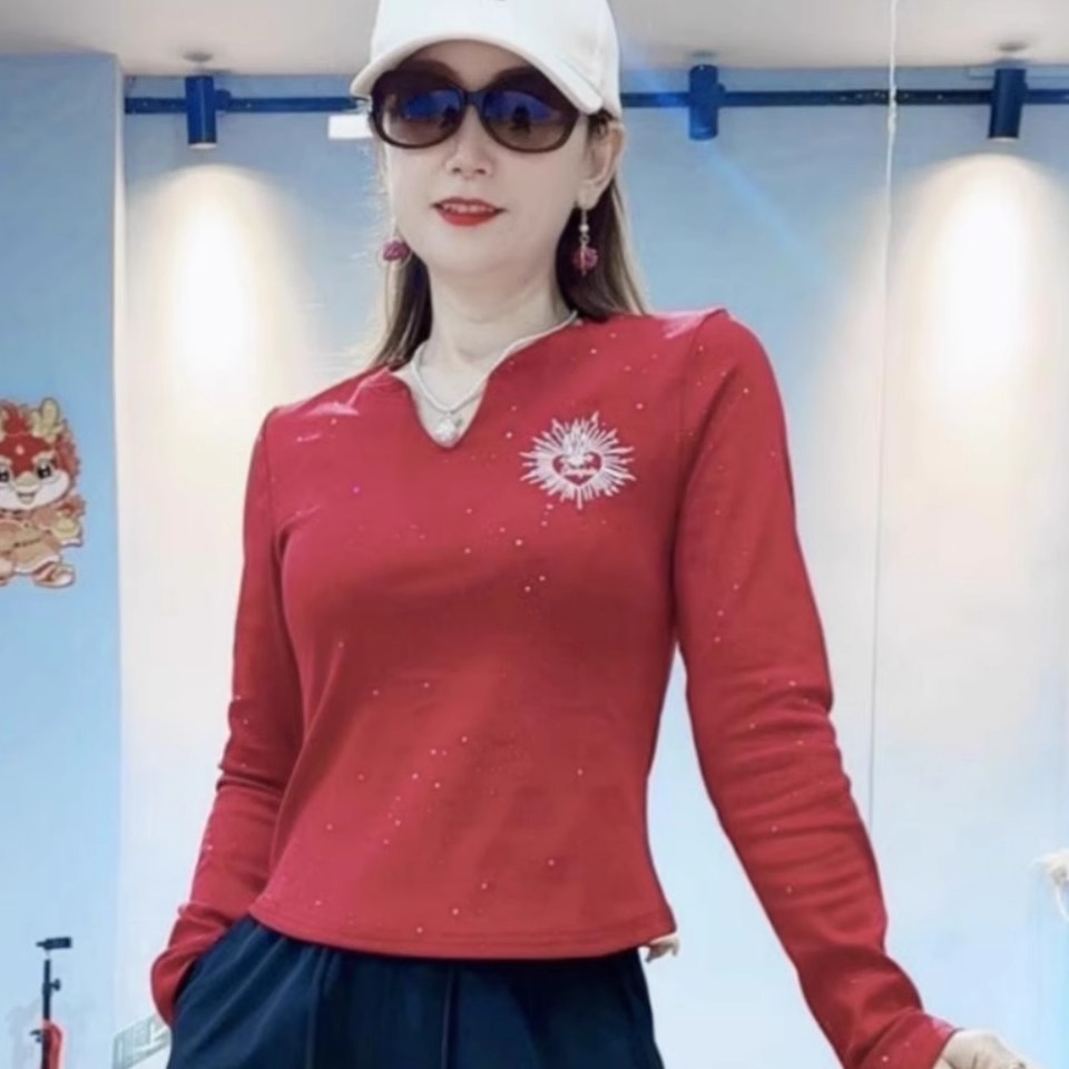 春秋新款现代舞长袖广场曳步舞爵士修身百搭运动休闲上衣5001