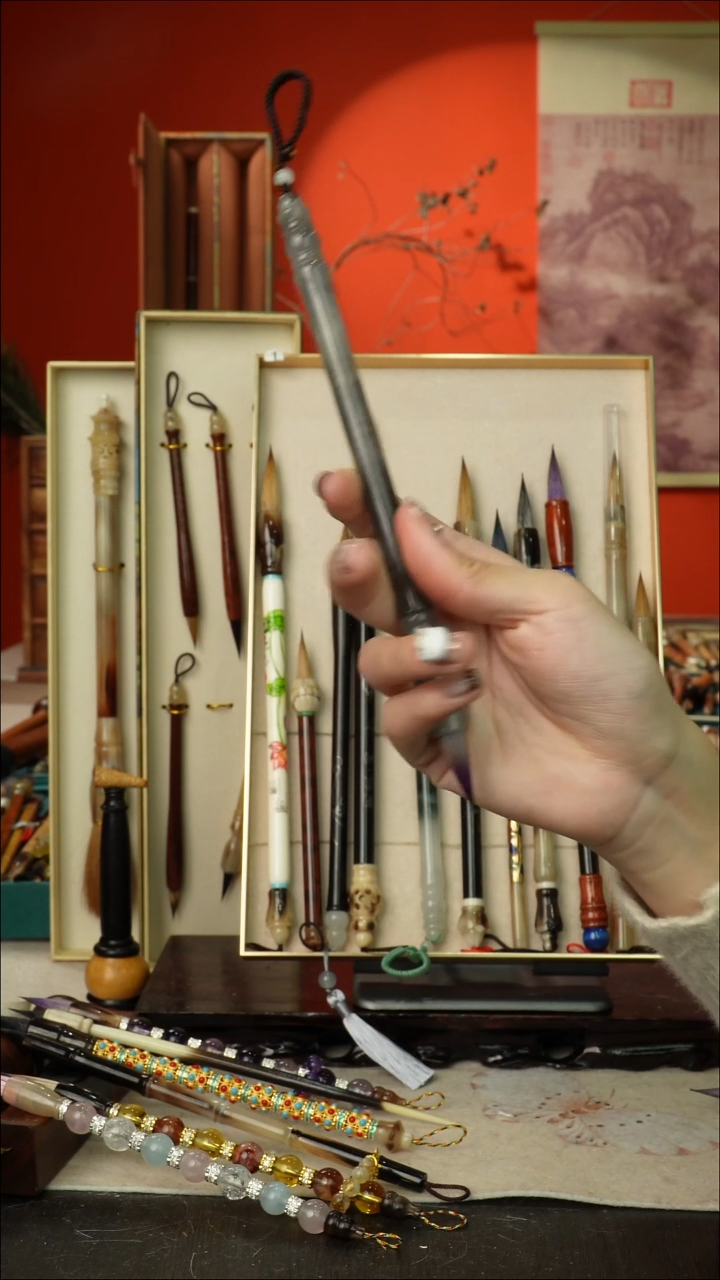 287号闪孤品高货毛笔链接 清水试笔 蘸墨不退