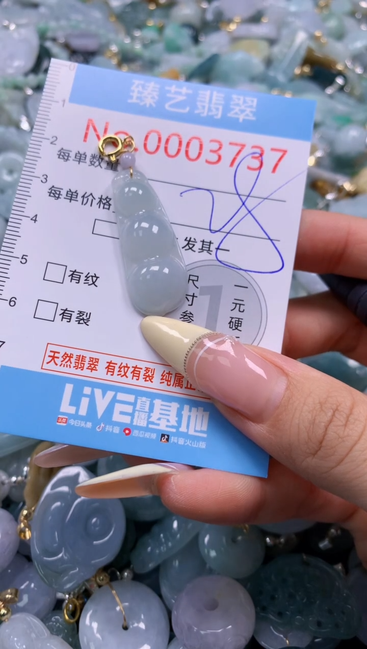 翡翠未镶嵌颈饰含绳0003737