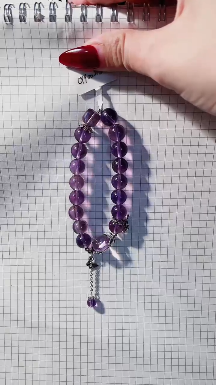 【闪购商品】紫晶手链银S925镶嵌玻利维亚紫水+背透蛋面