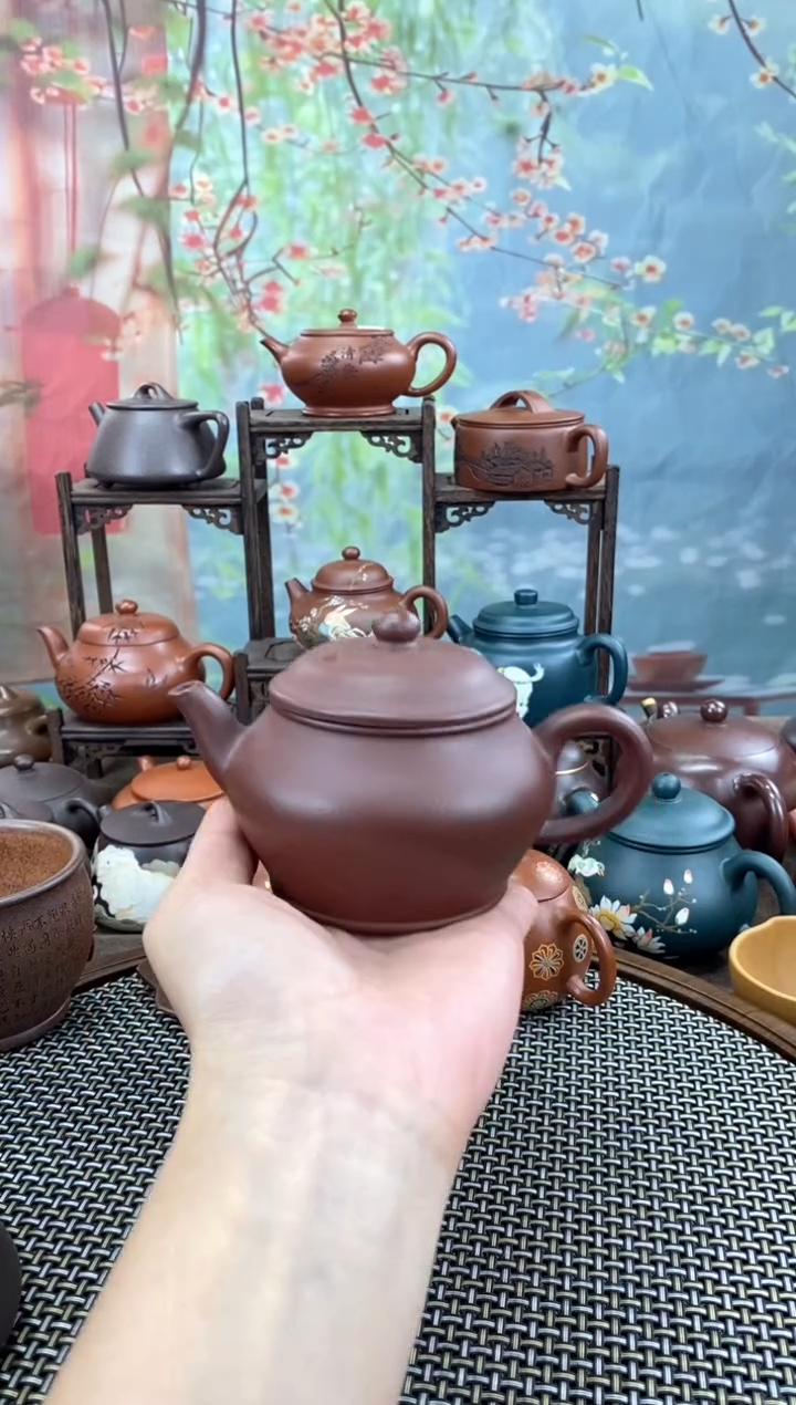 茶壶紫砂紫泥宫灯180cc