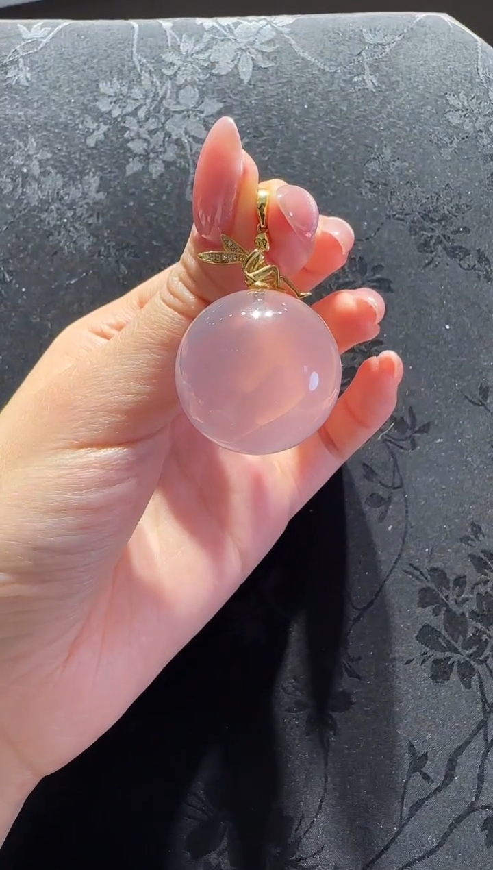 【闪购商品】水晶吊坠(不含链)未镶嵌粉晶吊坠