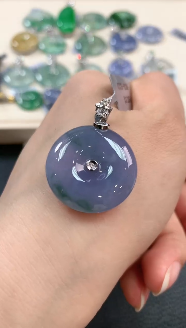 【闪购商品】翡翠吊坠(不含链)18K金镶嵌b119不退换有色差