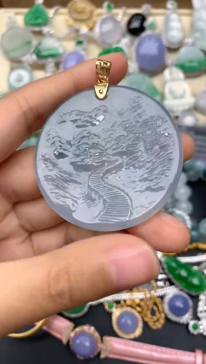【闪购商品】翡翠颈饰18K金镶嵌98-中国好珍宝